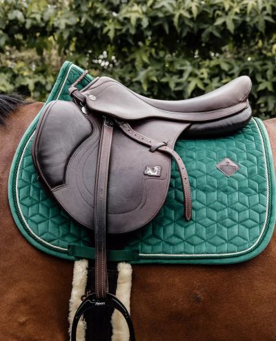 Velvet Dark Green Jump Saddle Pad (Full)